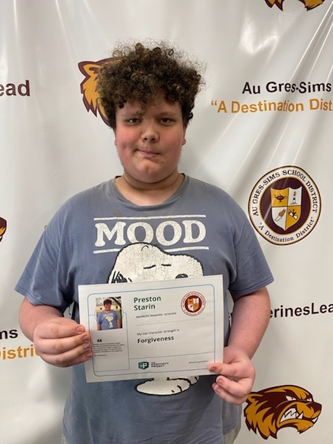 11th Grade: Preston Starin - Nominated by Ms. Richardson