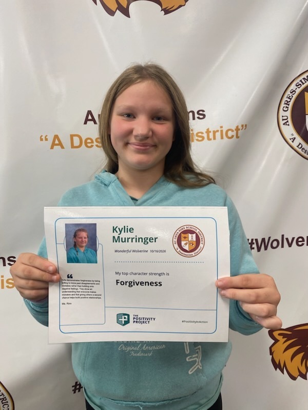 7th Grade: Kylie Murringer - Nominated by Ms. Rinn