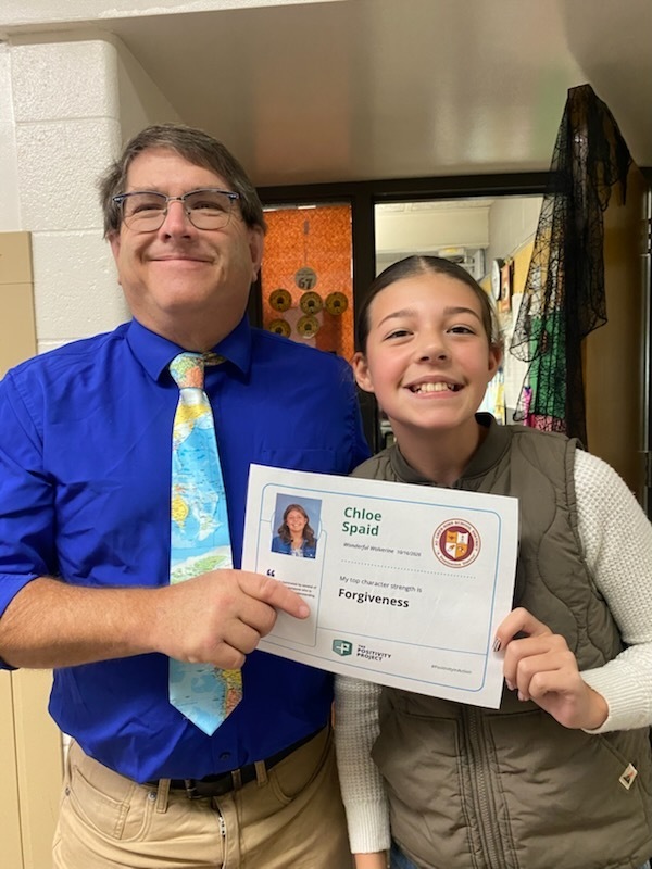 5th Grade: Chloe Spaid - Nominated by Mr. Bartlett