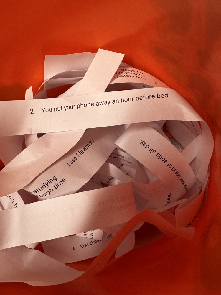 bucket of cards with positive life events