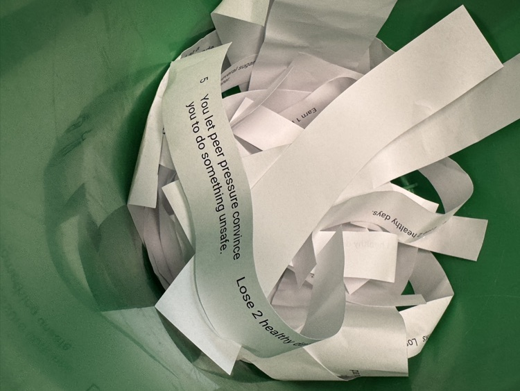 bucket of cards with negative life events