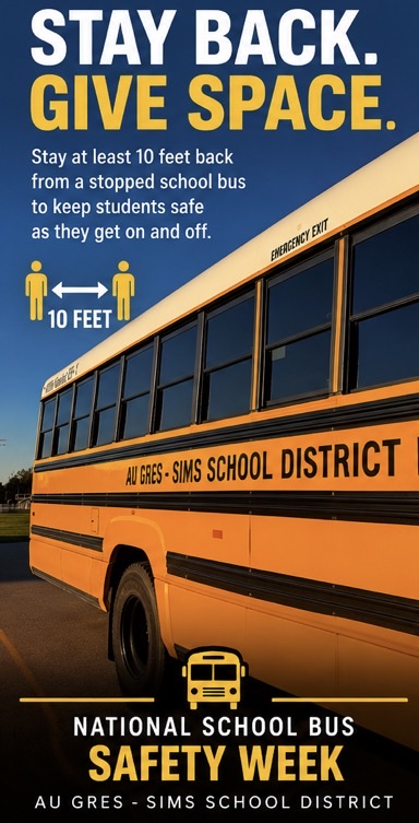 10 feet away from bus safety tip