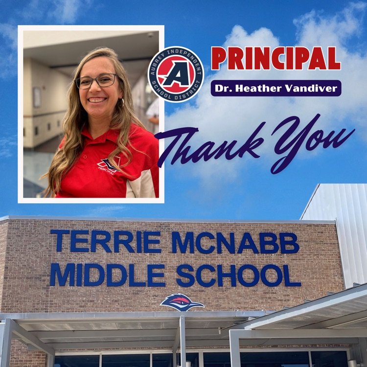Join us in celebrating National Principals Month and recognizing the incredible leaders who make a difference on our campuses every day. Today, we recognize McNabb Middle School Principal Dr. Heather Vandiver.