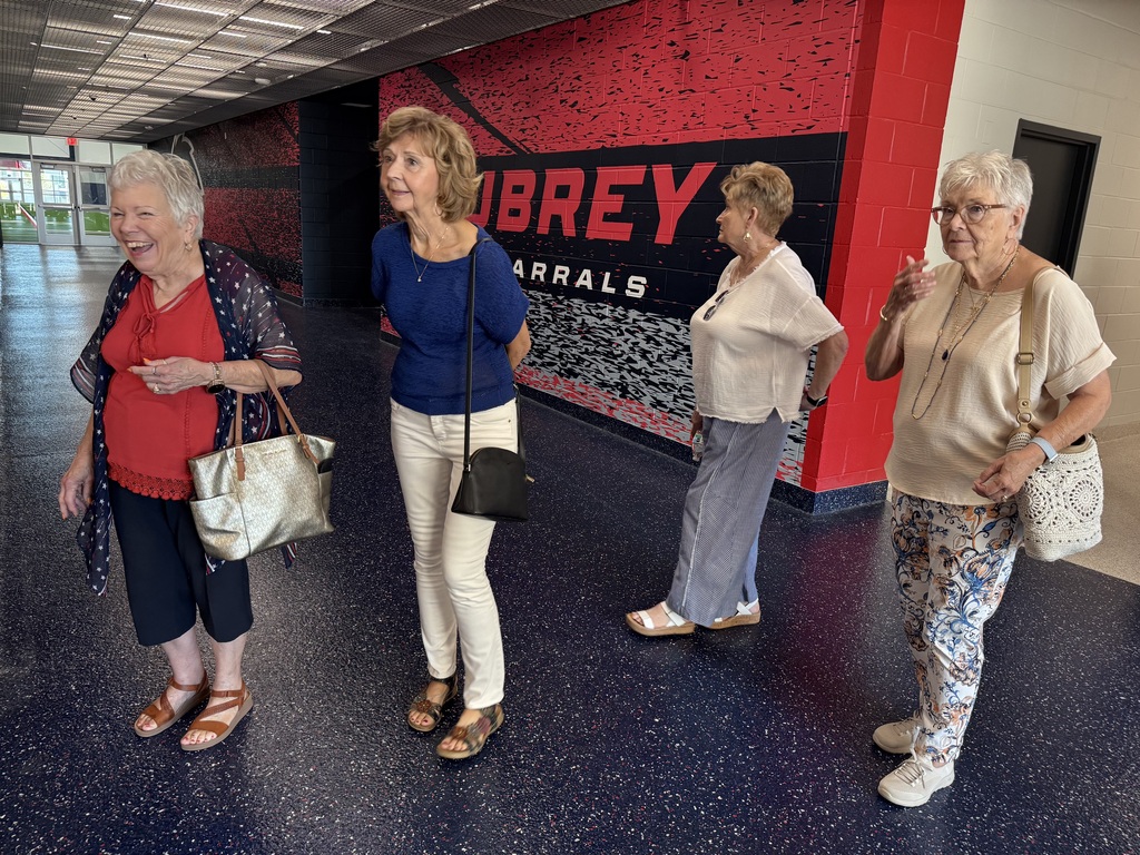 Chaparral Legacy Cooperative members on tour of Aubrey High School multipurpose facility and field house