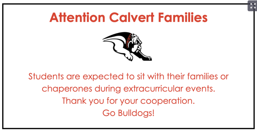 Students are expected to sit with their families at events.