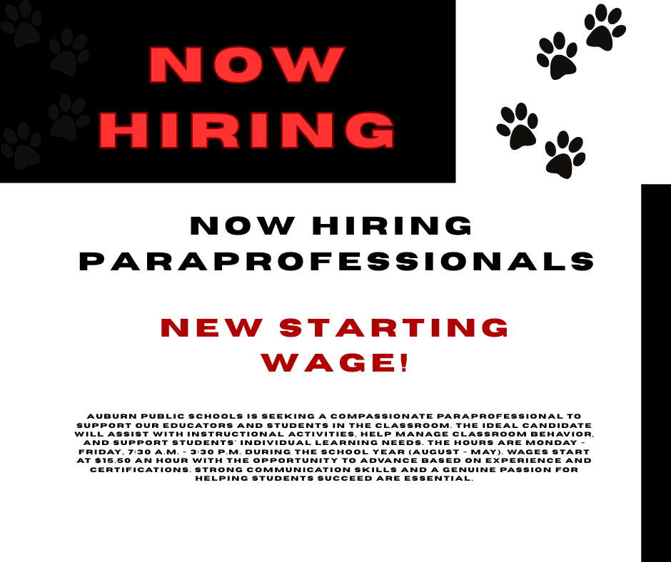 Now Hiring Paraprofessionals!