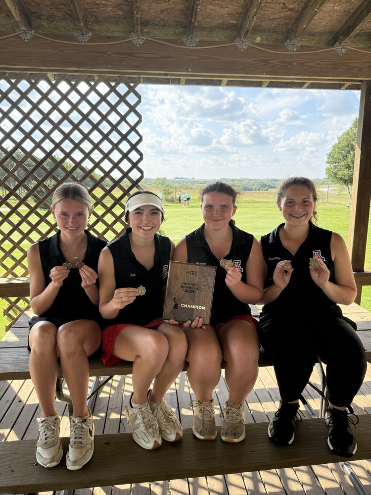 The girls golf team had another successful day on the course. Aca Andrew was the individual champion, Charlotte placed 4th, Delaney placed 6th and Hunter was 10th. The team also captured the team championship! Way to go ladies, and keep up the good work.