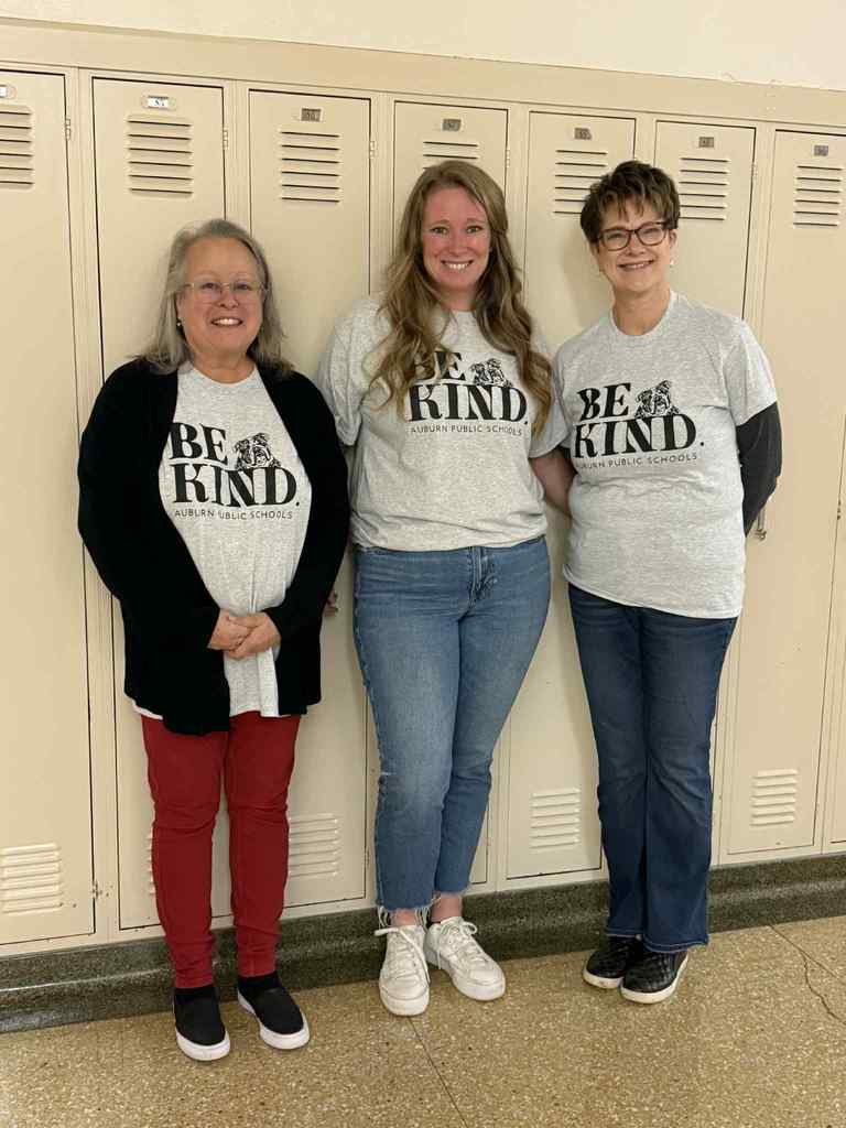 Auburn Public School Staff Celebrating world kindness day, by wearing Be Kind Shirts