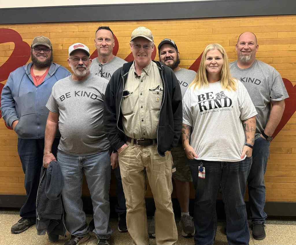 Auburn Public School Staff Celebrating world kindness day, by wearing Be Kind Shirts