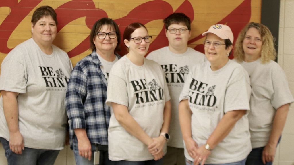 Auburn Public School Staff Celebrating world kindness day, by wearing Be Kind Shirts