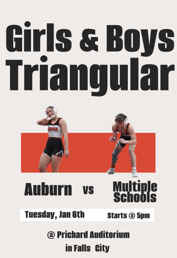 Girls & Boys Auburn Multiple Schools VS Tuesday, Jan 6th @ Prichard Auditorium in Falls, City Triangular Starts @ 5pm