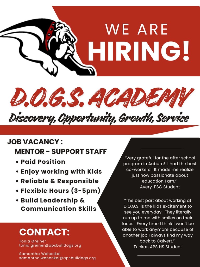 Now hiring D.O.G.S. Academy 