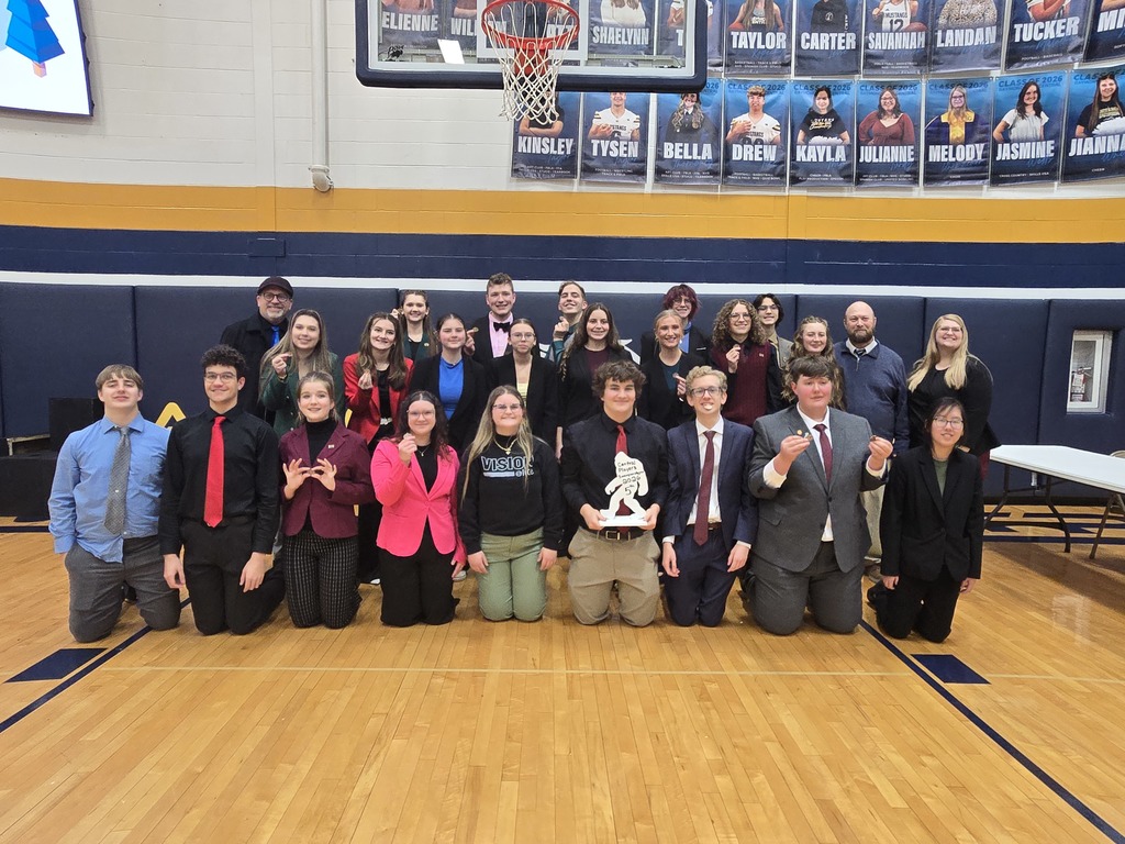 Picture of Speech Kids. Congratulations to the AHS Speech Team, who placed 5th on Saturday at Raymond Central! Medalists include: The Duet Team of Elijah Powell & Ian Mather - 1st Place, Honors Level Kyle Jones, POI - 2nd Place, Honors Level The Duet Team of Solomon Jacobitz & Nora Jacobitz - 4th Place, Champs Level The Duet Team of Lily Harrah & Jack Hayes - 4th Place, Honors Level The OID Team of Gillian Hanna, Beau Thomas, Alexa Janssen, Kinsley Gerdes, and Ella Ackley - 4th Place, Honors Level Hunter Stevenson, Persuasive - 5th Place, Honors Level Ian Mather, Entertainment - 5th Place, Honors Level