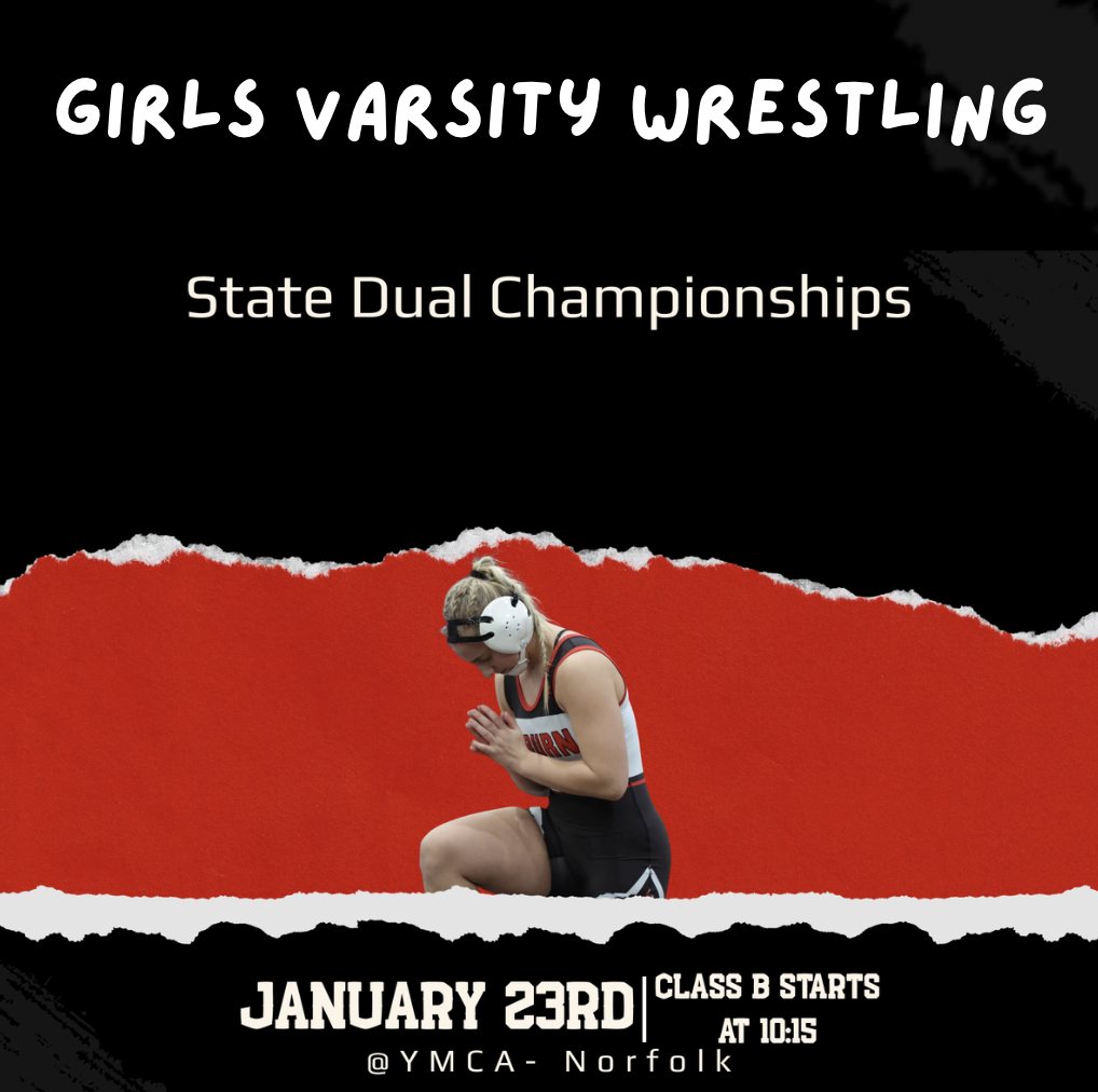 Girls varsity wrestling state dual championships January 23rd Class B starts at 10:15am @YMCA Norfolk