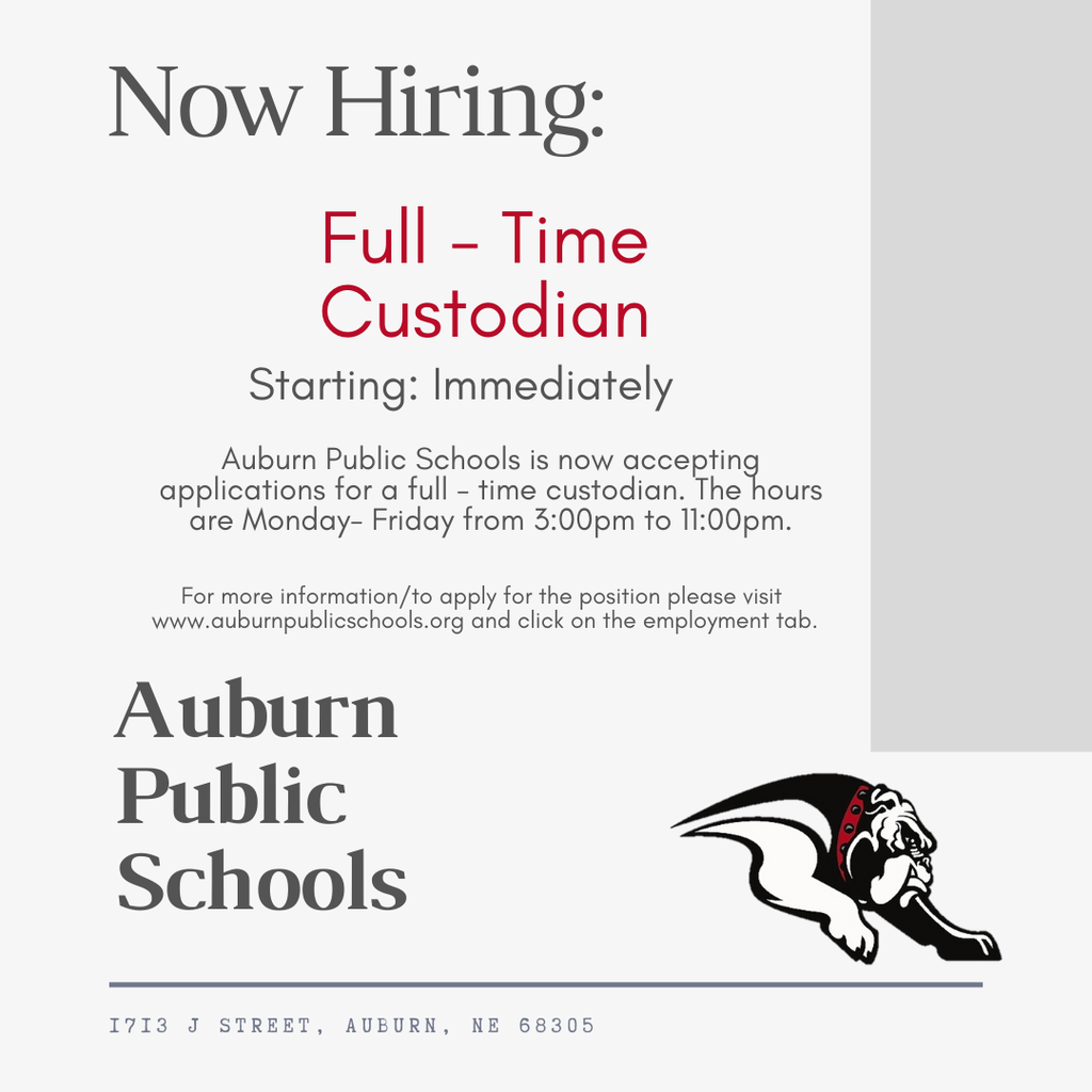 Now Hiring Full-Time Custodian