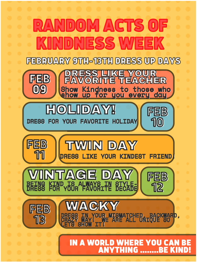Kindness week schedule