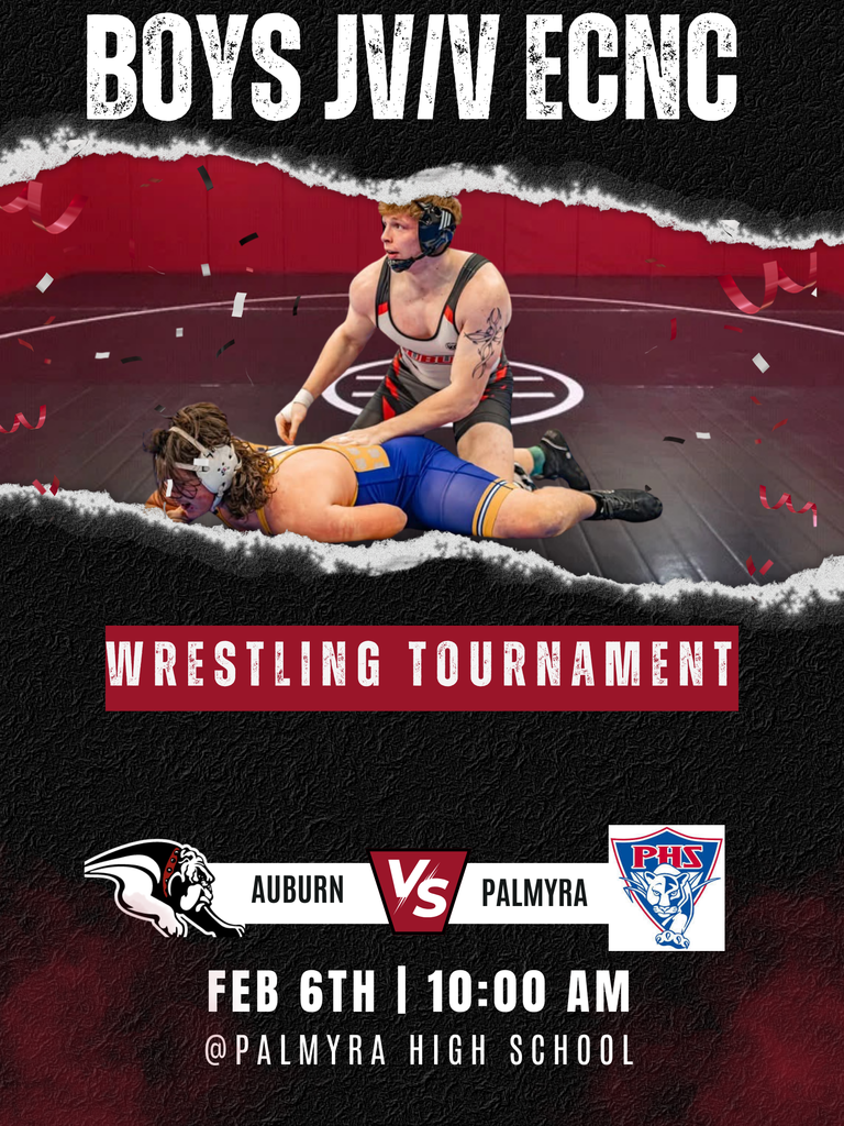 boys jv/v ecnc wrestling tournament auburn vs palmyra feb 6th 10:00 am @ palmyra high school