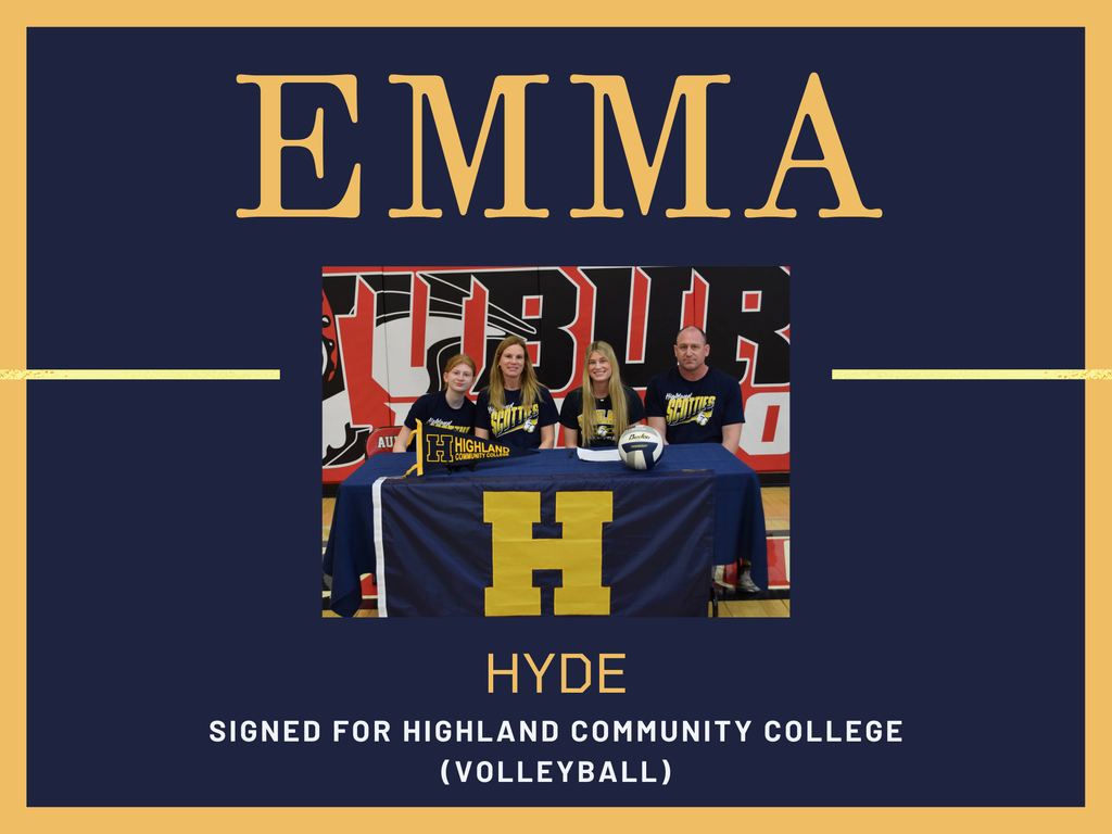 Emma Hyde signed for highland community college volleyball