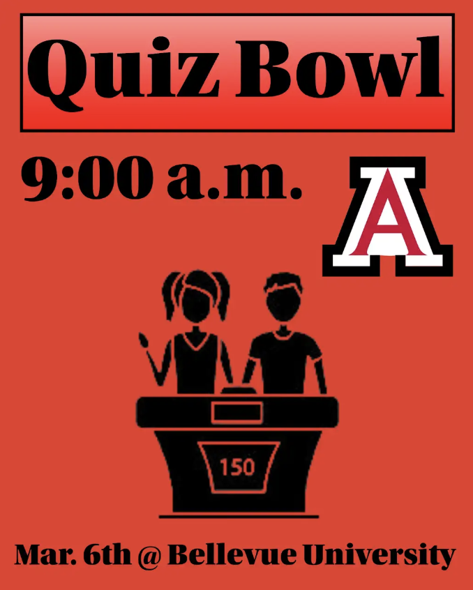 quiz bowl 9:00 am mar 6th @ bellebue university