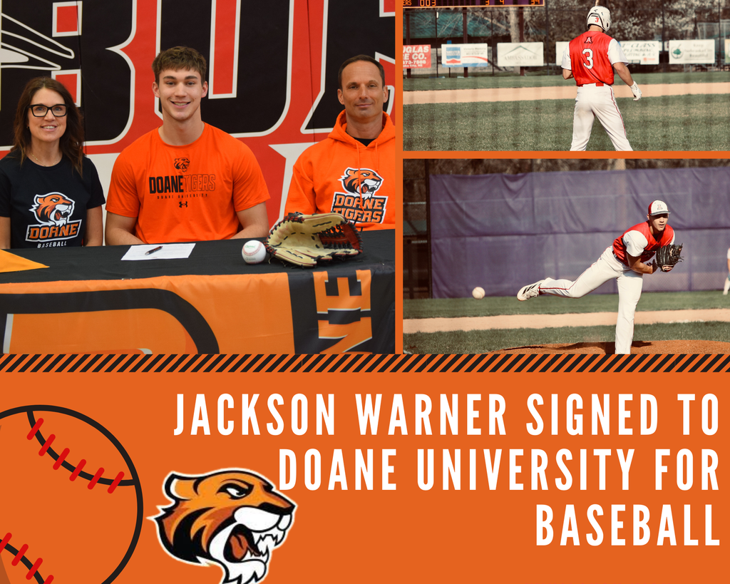 jackson warner signed to doane university for baseball