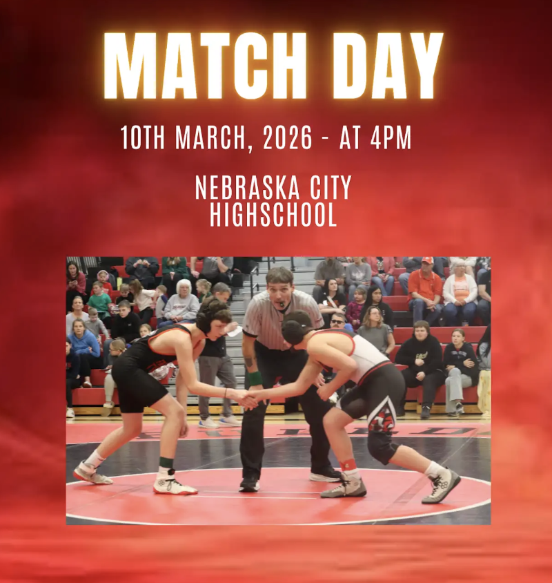Match Day 10th March, 2026 - at 4pm Nebraska City Highschool