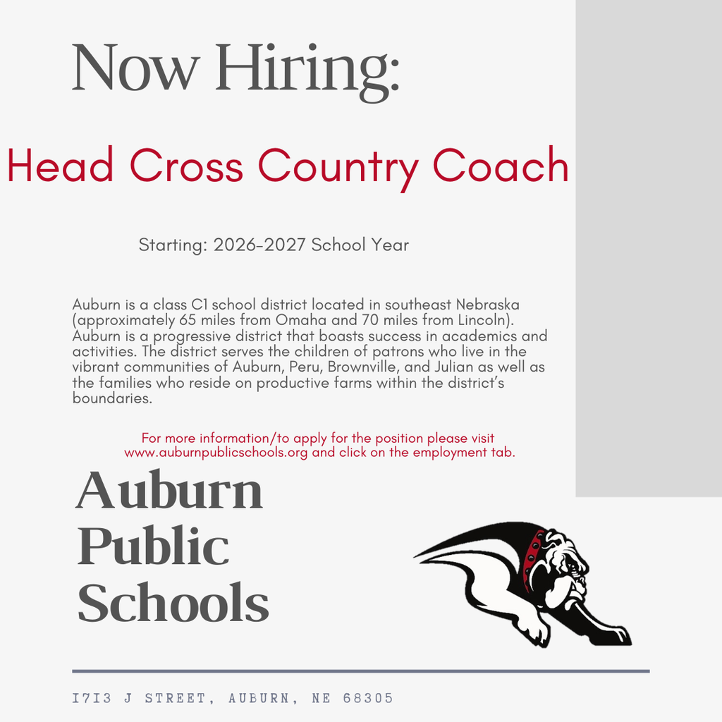 Now Hiring Auburn Public Schools is seeking a Head Cross Country Coach! Join a district committed to growth, resiliency, and pride. Help lead and inspire our student-athletes. Apply today: https://bit.ly/3a1RpLs