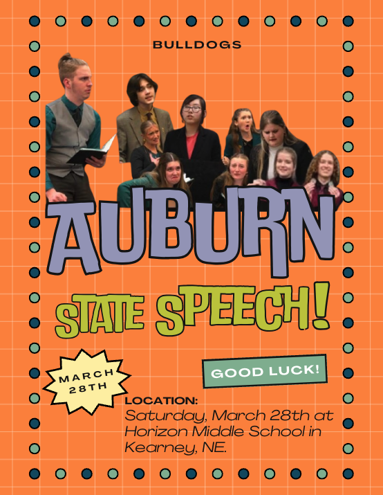 Bulldogs Auburn State speech March 28 Saturday Kearney Horizon middle school 