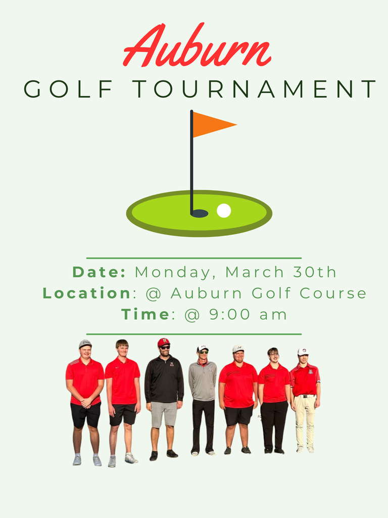 Auburn golf tournament monday march 30th @ 9:00 AM