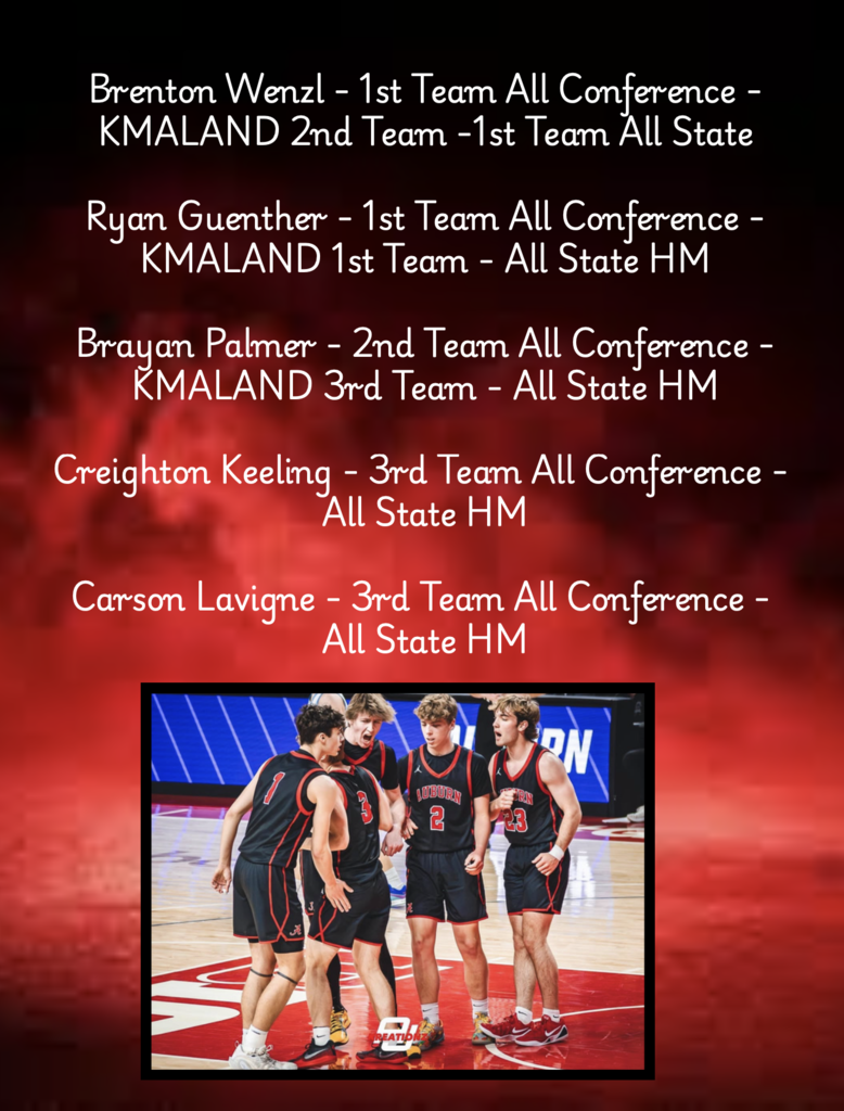 Boys Basketball Brenton Wenzl - 1st Team All Conference - KMALAND 2nd Team -1st Team All State Ryan Guenther - 1st Team All Conference - KMALAND 1st Team - All State HM Brayan Palmer - 2nd Team All Conference - KMALAND 3rd Team - All State HM Creighton Keeling - 3rd Team All Conference - All State HM Carson Lavigne - 3rd Team All Conference - All State HM