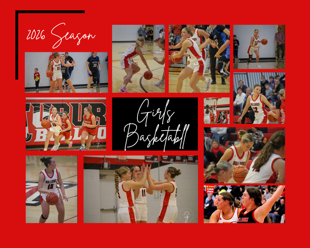Collage of pictures from girls Basketball season