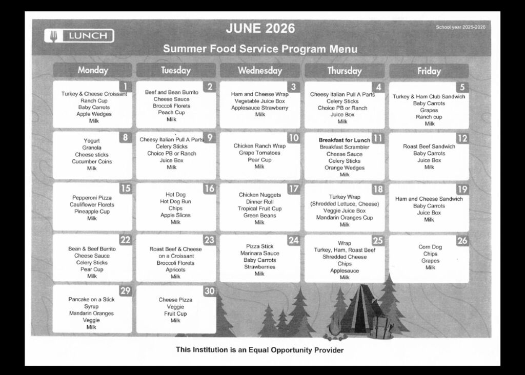 Summer Food Service June 1-30 2026