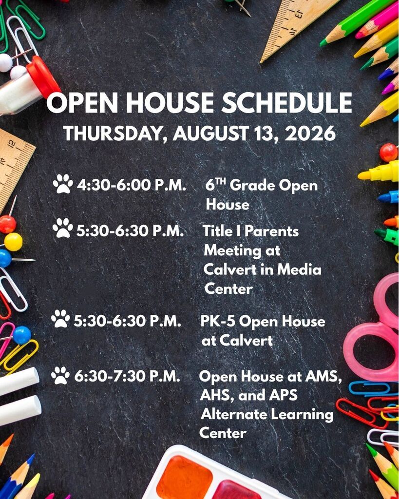 Open House and Back to school schedule