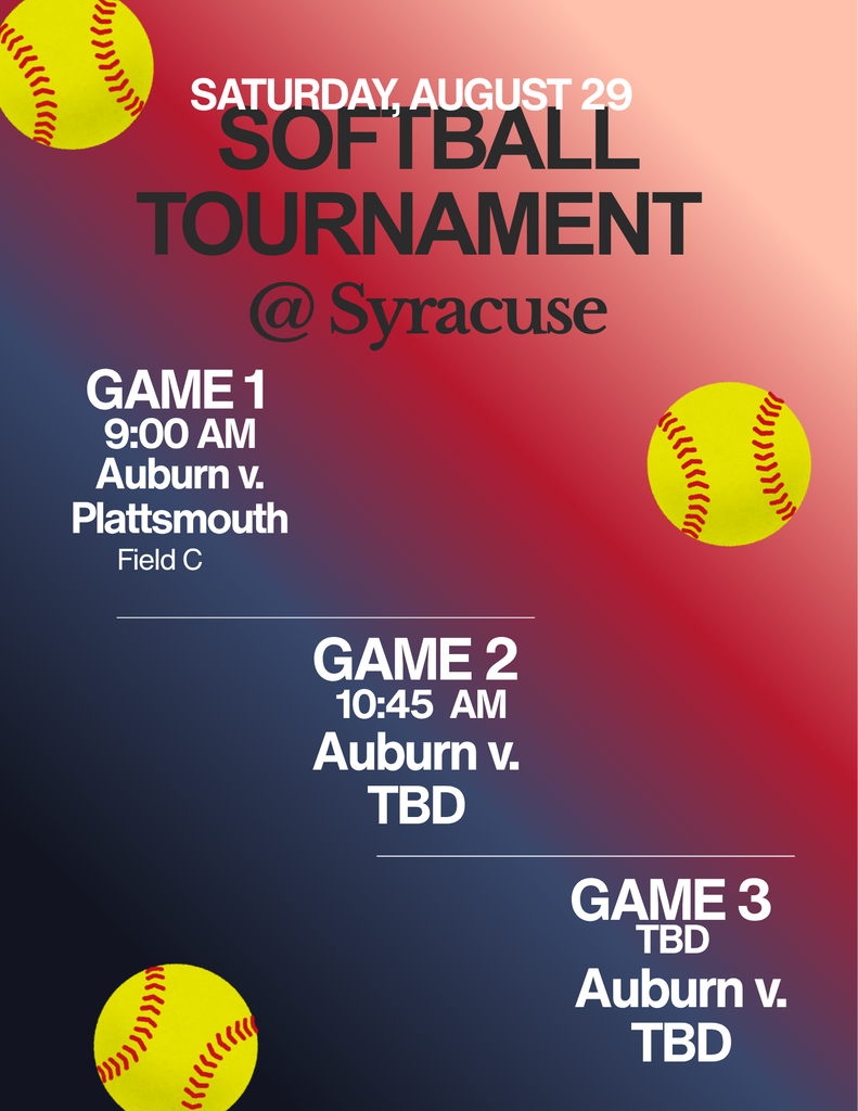 Flyer for a softball tournament in Syracuse tomorrow. The Lady Dawgs play at 9, 10:45, and TBD in Syracuse.