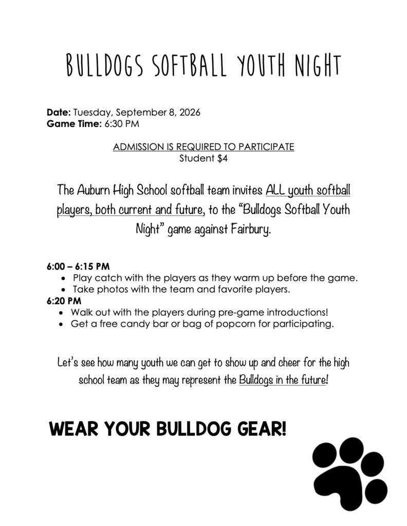 Softball Youth Night Flyer