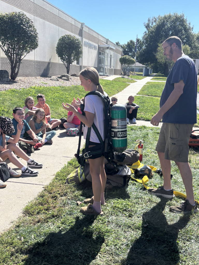 A big thank-you to Derek Bohling and Randy Bennett with the Auburn Volunteer Fire Department for spending time with our preschool–5th grade students yesterday! 🚒🔥 Our students enjoyed learning important fire safety and prevention tips. We appreciate you taking the time to educate and help keep our Bulldogs safe! ❤️🐾