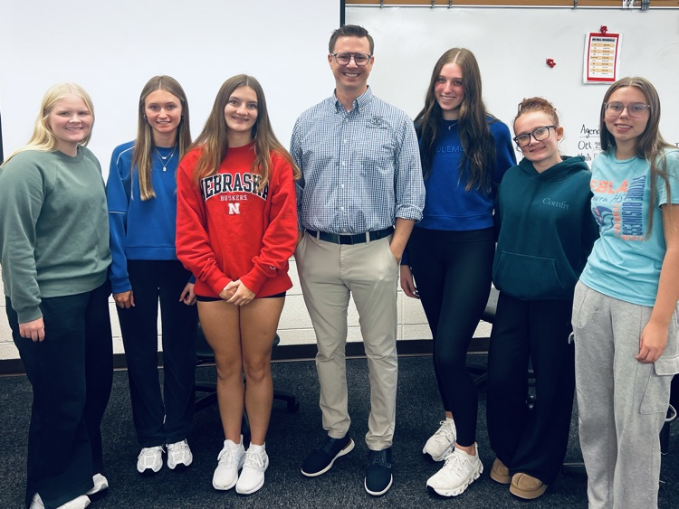 Dr. Crotty and the FBLA officer team  