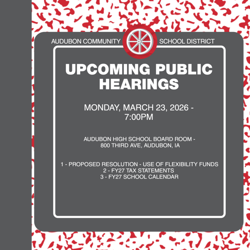 Upcoming Public Hearings & 26-27 Fiscal Year Proposals
