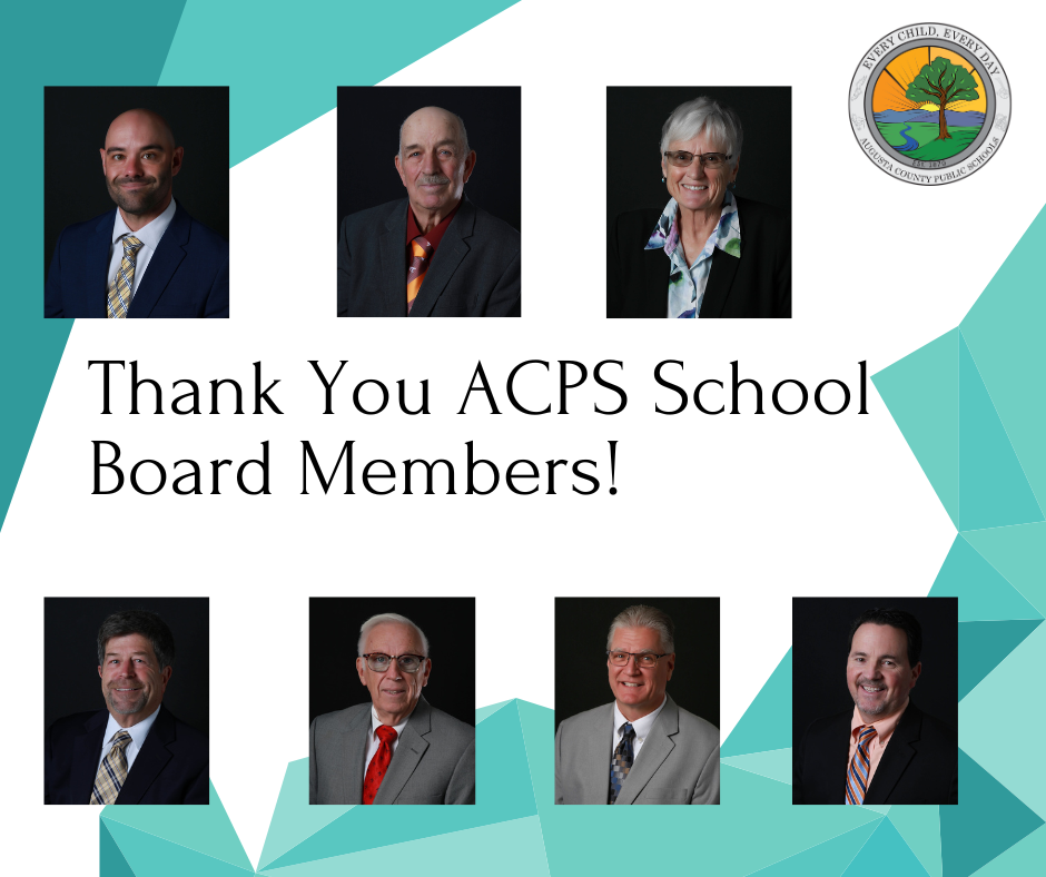 Thank you ACPS School Board Members in text with pictures of each and the ACPS logo