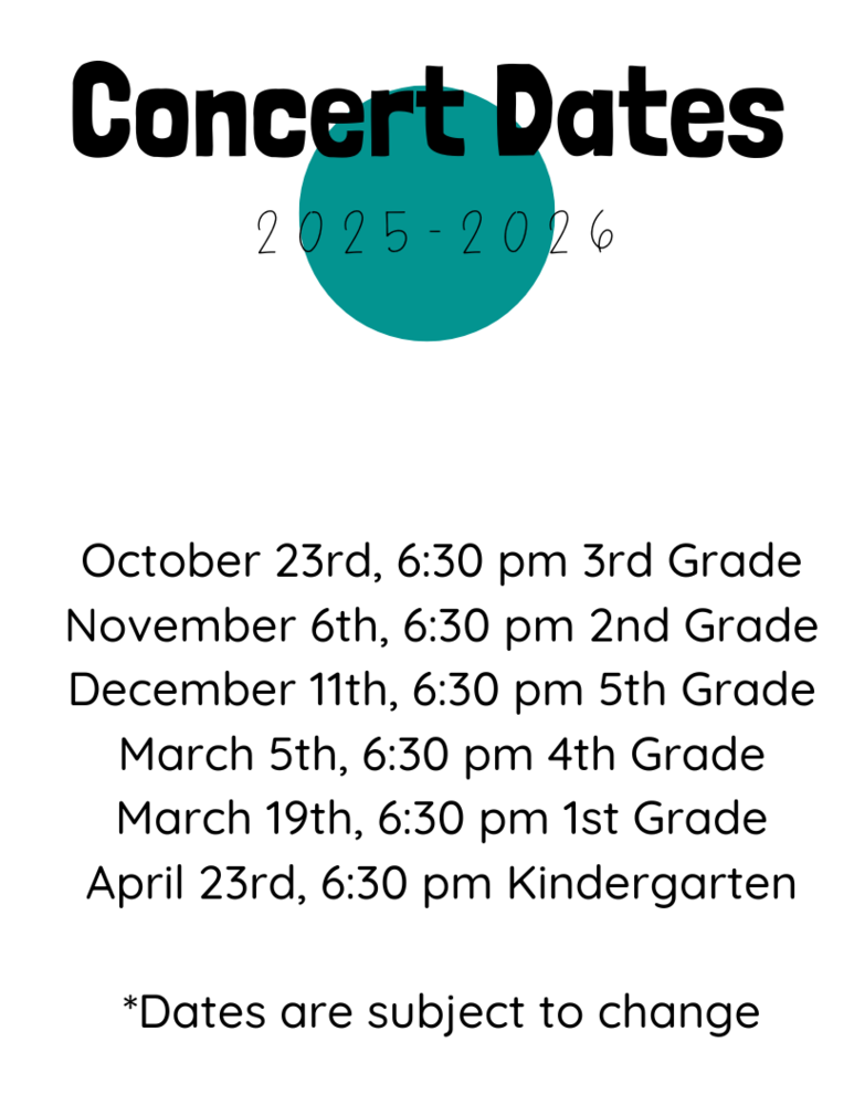 25-26 Music Concert Dates