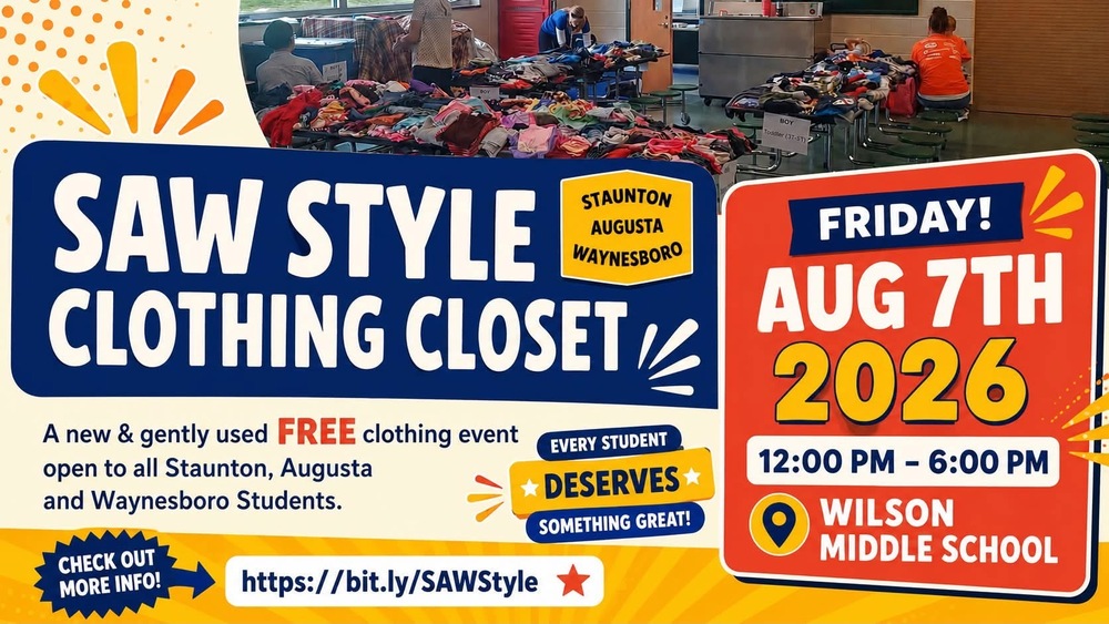 Clothing closet on August 7 at Wilson Middle School