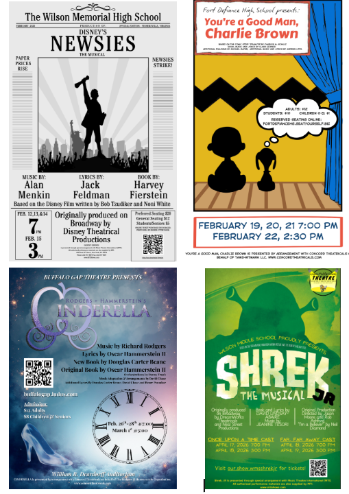 Pictures of four of the ACPS Musical Posters