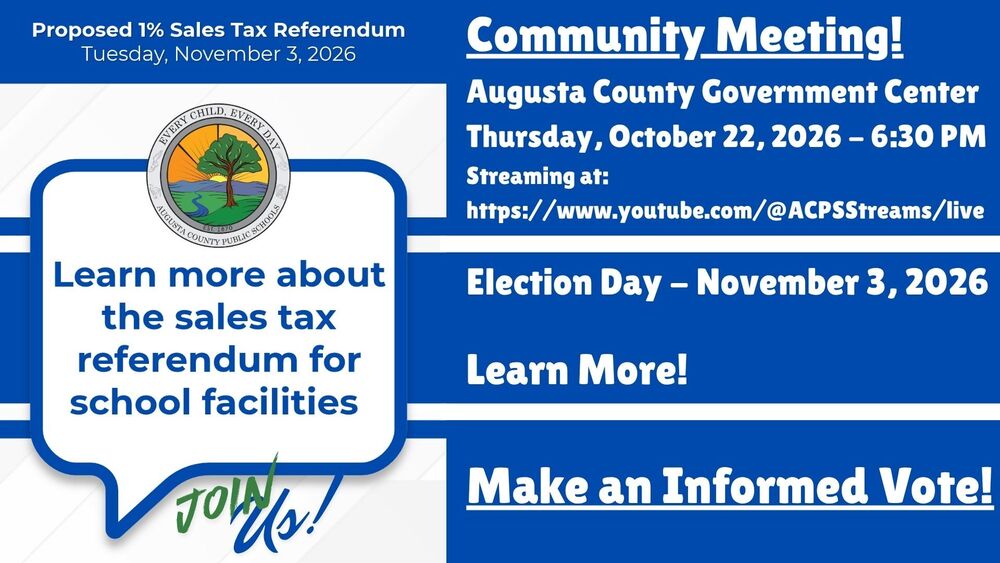 Notice of Community Meeting - October 22nd Augusta COunty Government Center