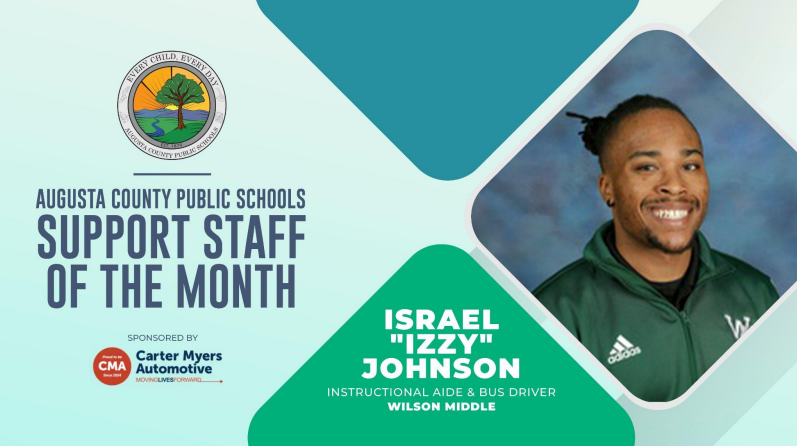 Augusta County Public School Support Staff of the Month, Izzy Johnson