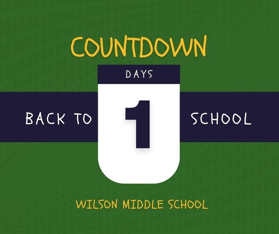 1 day back to school countdown