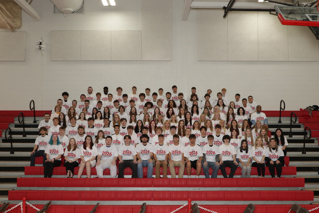 The Riverheads High School Class of 2026 wearing matching white shirts