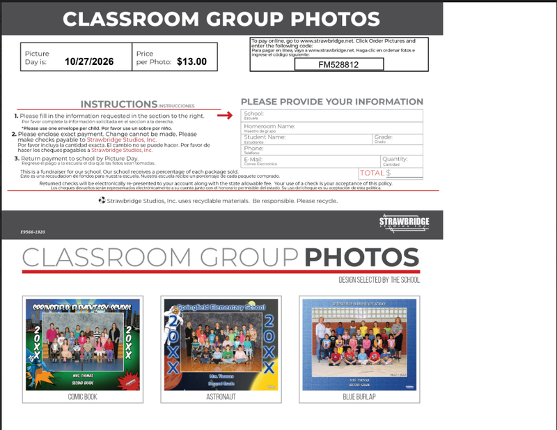 Sample Classroom Group Photo form