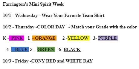 spirit days