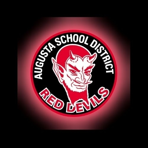 Augusta School District  Logo with Red Devil in Center