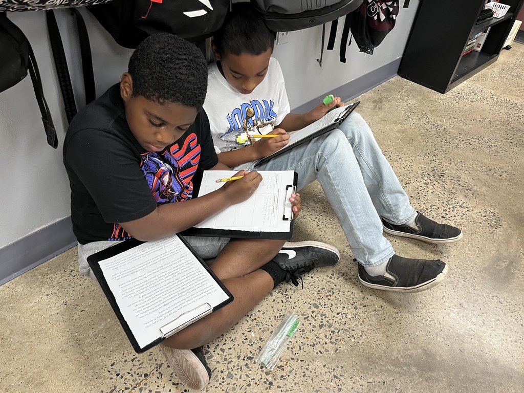 Students working