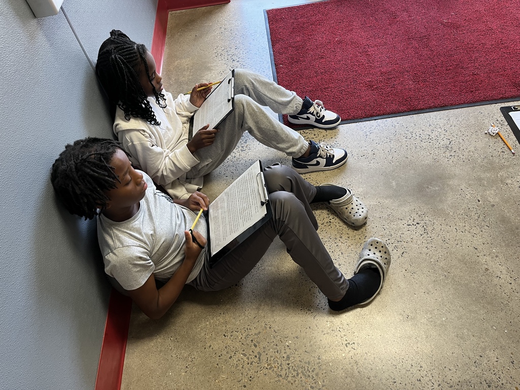 Students working